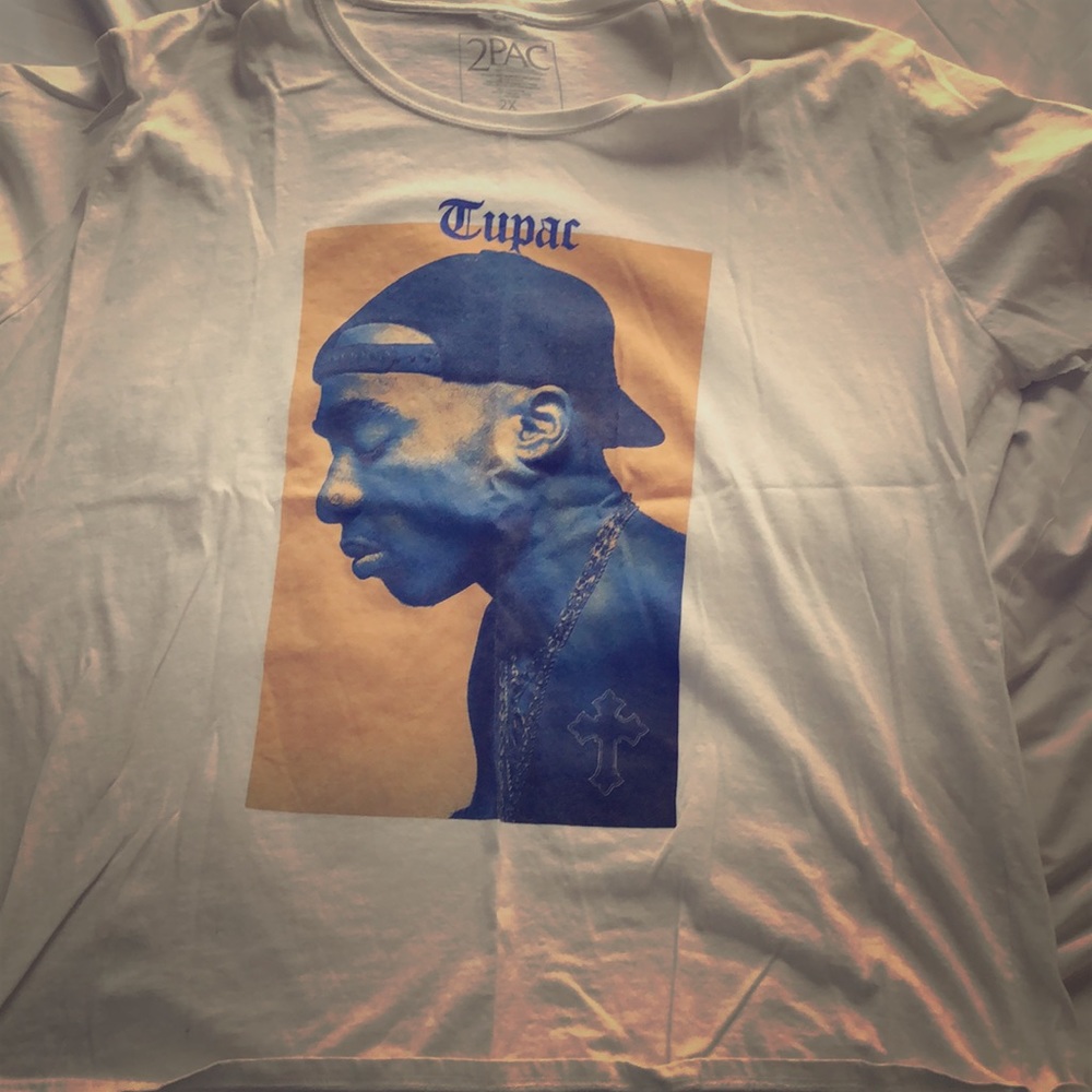 White Tupac tee